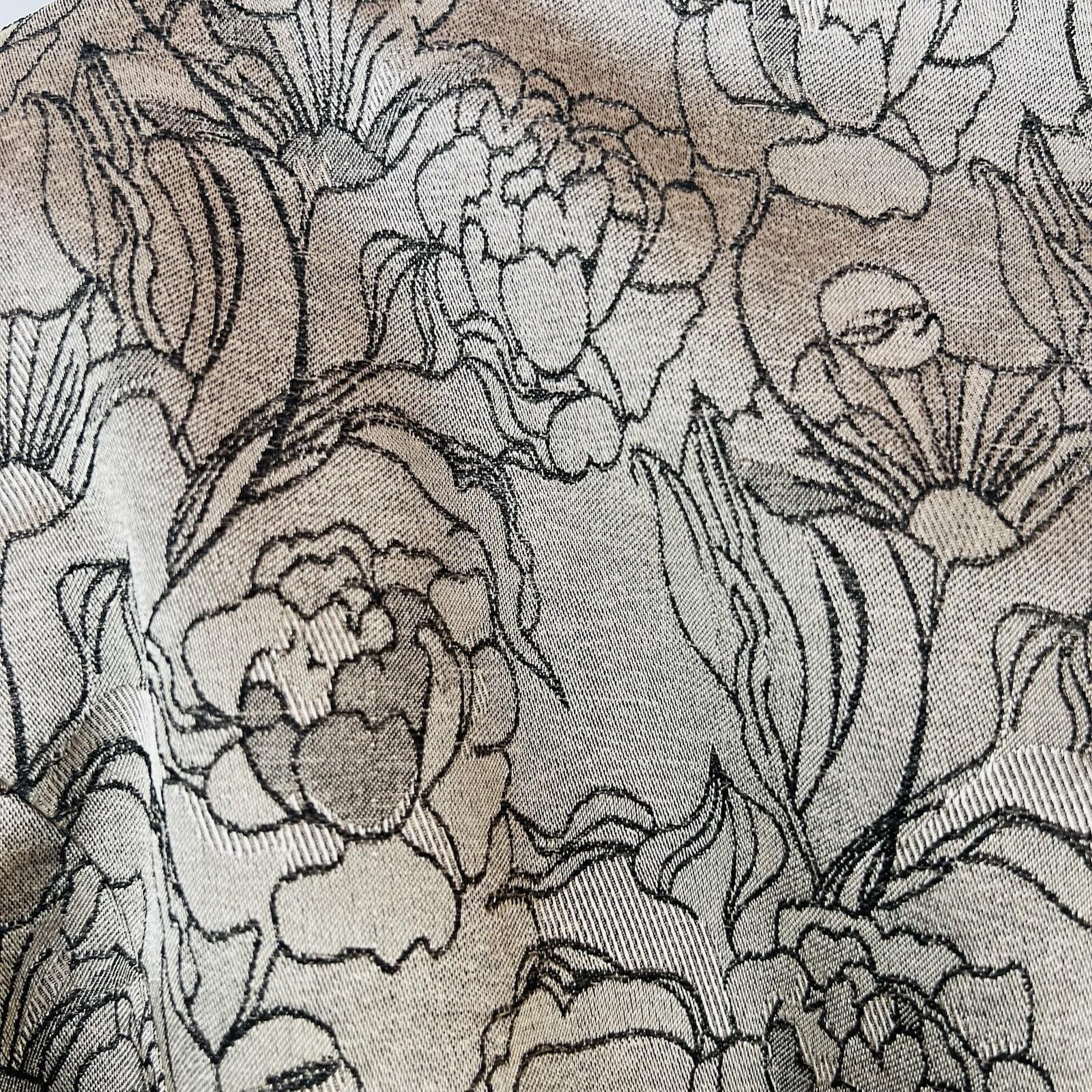 Sharagano Polyester Metallic Skirt Suit Size 16W Gray Floral Belted Cocktail 2PC