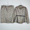 Sharagano Polyester Metallic Skirt Suit Size 16W Gray Floral Belted Cocktail 2PC