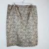 Sharagano Polyester Metallic Skirt Suit Size 16W Gray Floral Belted Cocktail 2PC