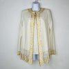 Midnight Velvet Semi Sheer Jacket Top Set S Beaded Embroidered Formal Glitzy