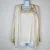 Midnight Velvet Semi Sheer Jacket Top Set S Beaded Embroidered Formal Glitzy