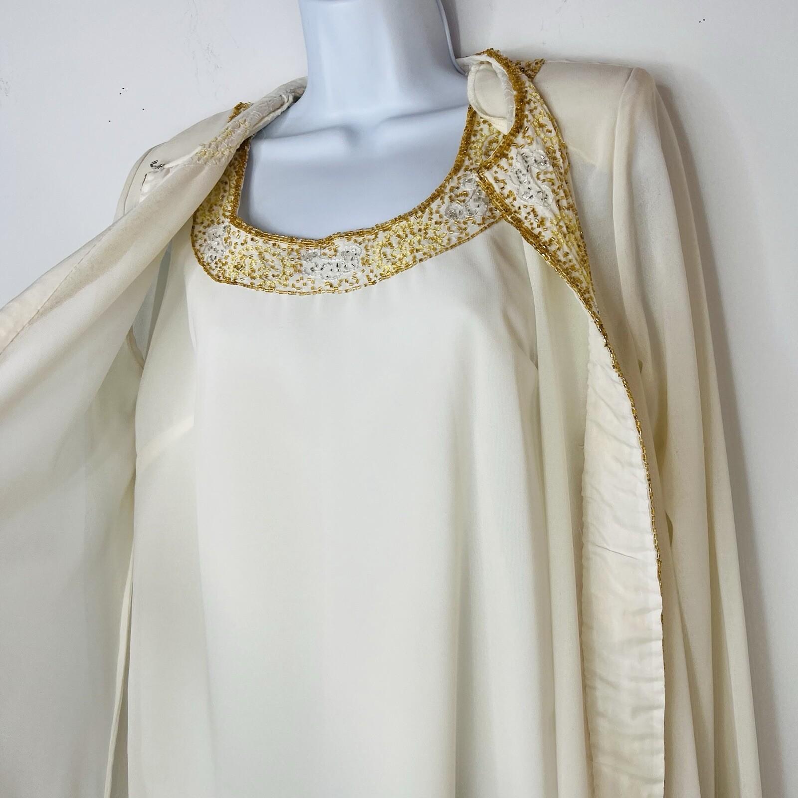 Midnight Velvet Semi Sheer Jacket Top Set S Beaded Embroidered Formal Glitzy
