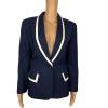 LE SUIT 1PC Navy Blue White Single Breasted Polyester Lined Blazer Size 8P