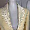 10-2119.jpg TANGO NITES Women 2PC Yellow Beaded Polyester Acetate Skirt Suit Size 12