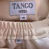 10-2125.jpg TANGO NITES Women 2PC Yellow Beaded Polyester Acetate Skirt Suit Size 12