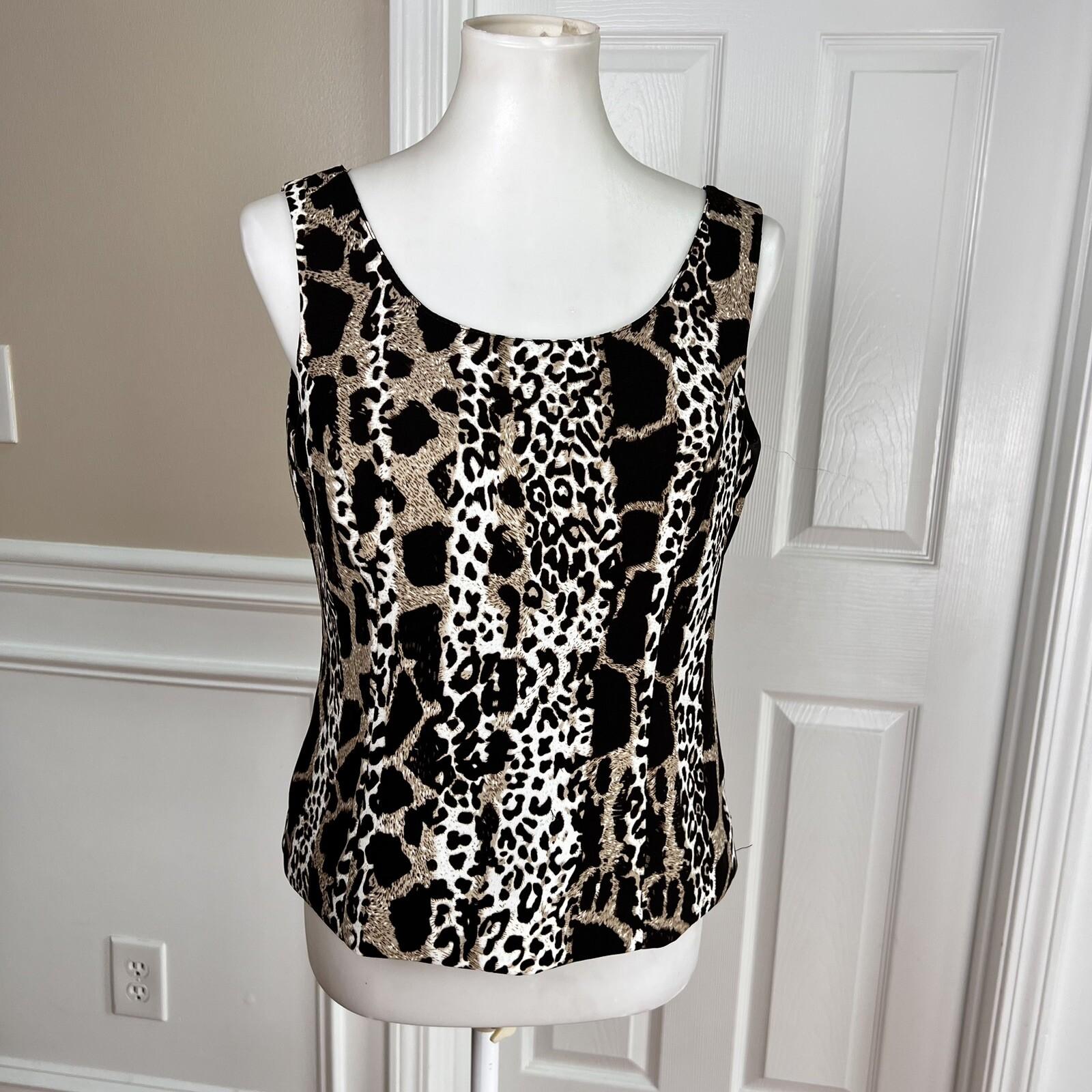 KASPER 2PC Multicolor Animal Print Polyester Lined Open Front Blazer Set Size 6