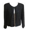 10-2134.jpg STENAY Women Silk Black Beaded Evening Cardigan Size L