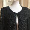 10-2135.jpg STENAY Women Silk Black Beaded Evening Cardigan Size L
