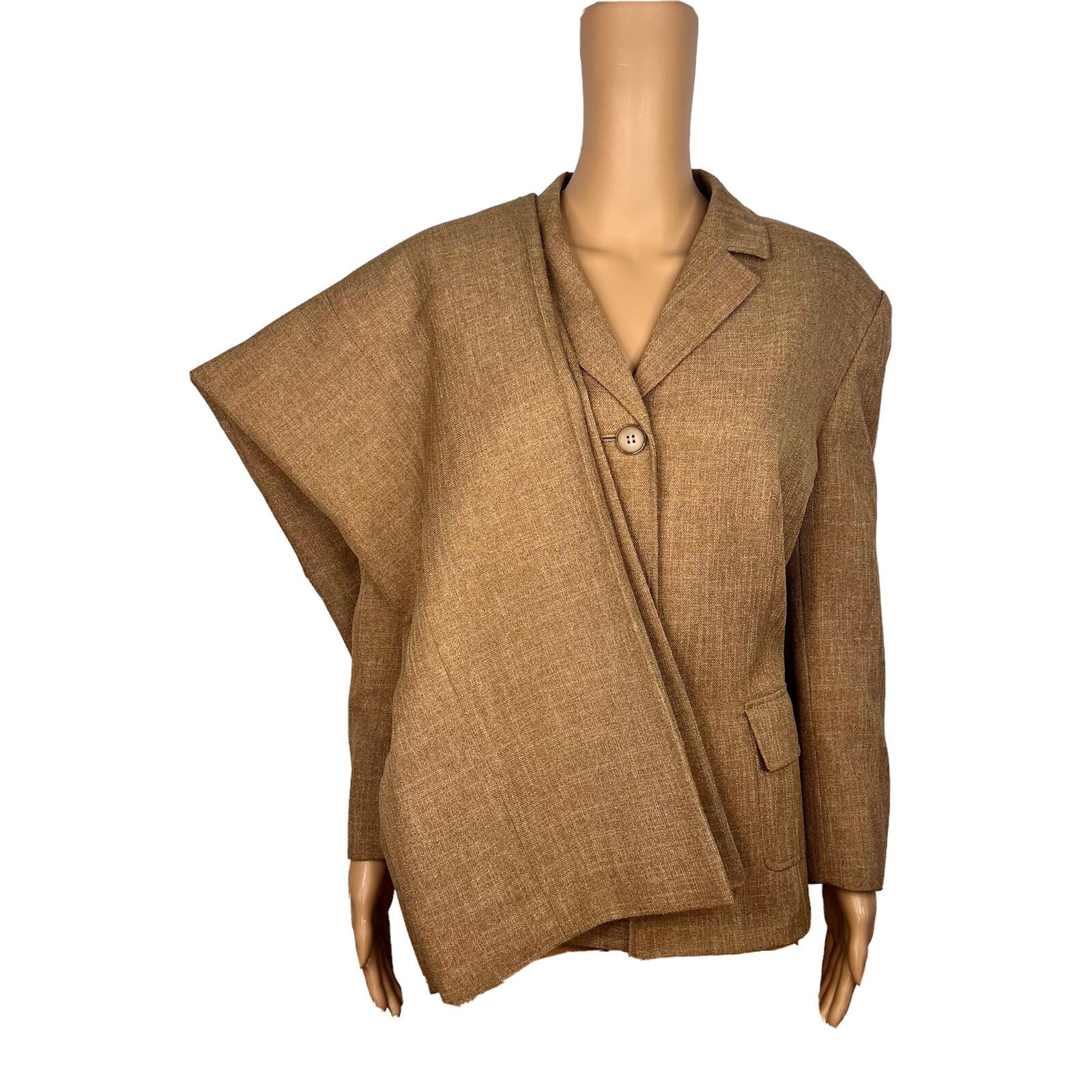 Le Suit Polyester Pant Suit Size 18 Caramel Lined 2 Piece Notch Collar