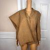 Le Suit Polyester Pant Suit Size 18 Caramel Lined 2 Piece Notch Collar