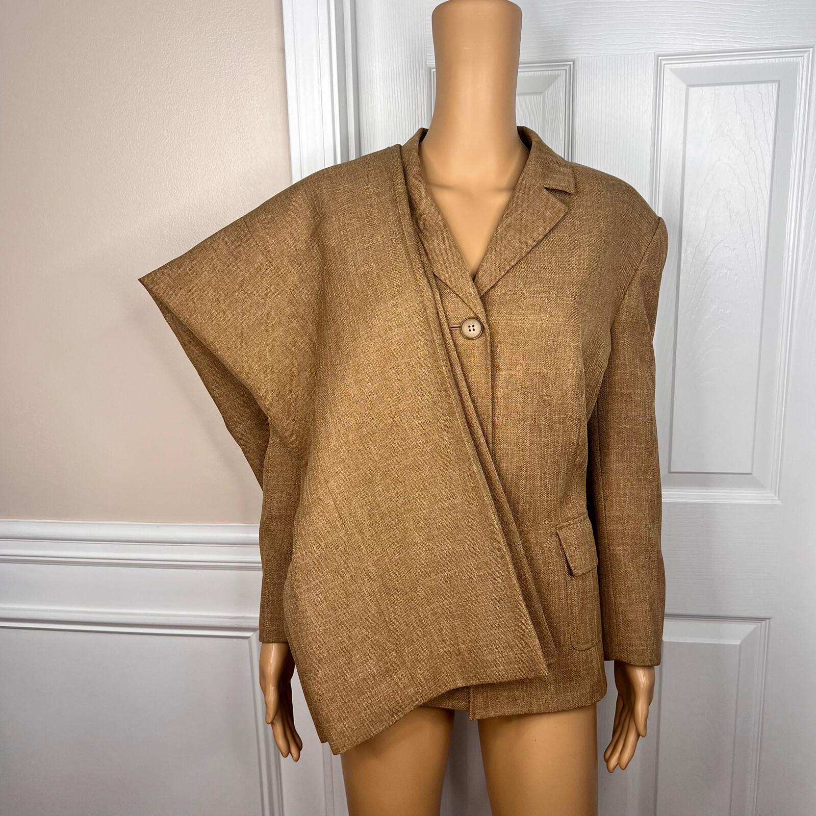 Le Suit Polyester Pant Suit Size 18 Caramel Lined 2 Piece Notch Collar