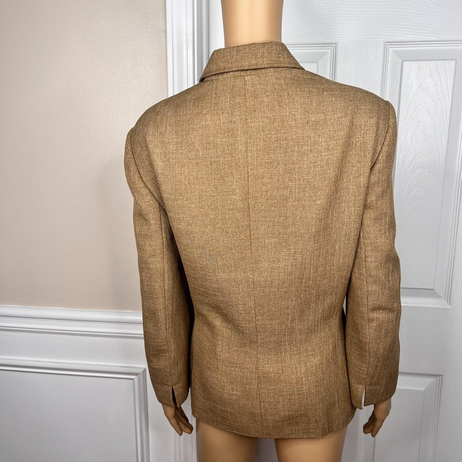 Le Suit Polyester Pant Suit Size 18 Caramel Lined 2 Piece Notch Collar