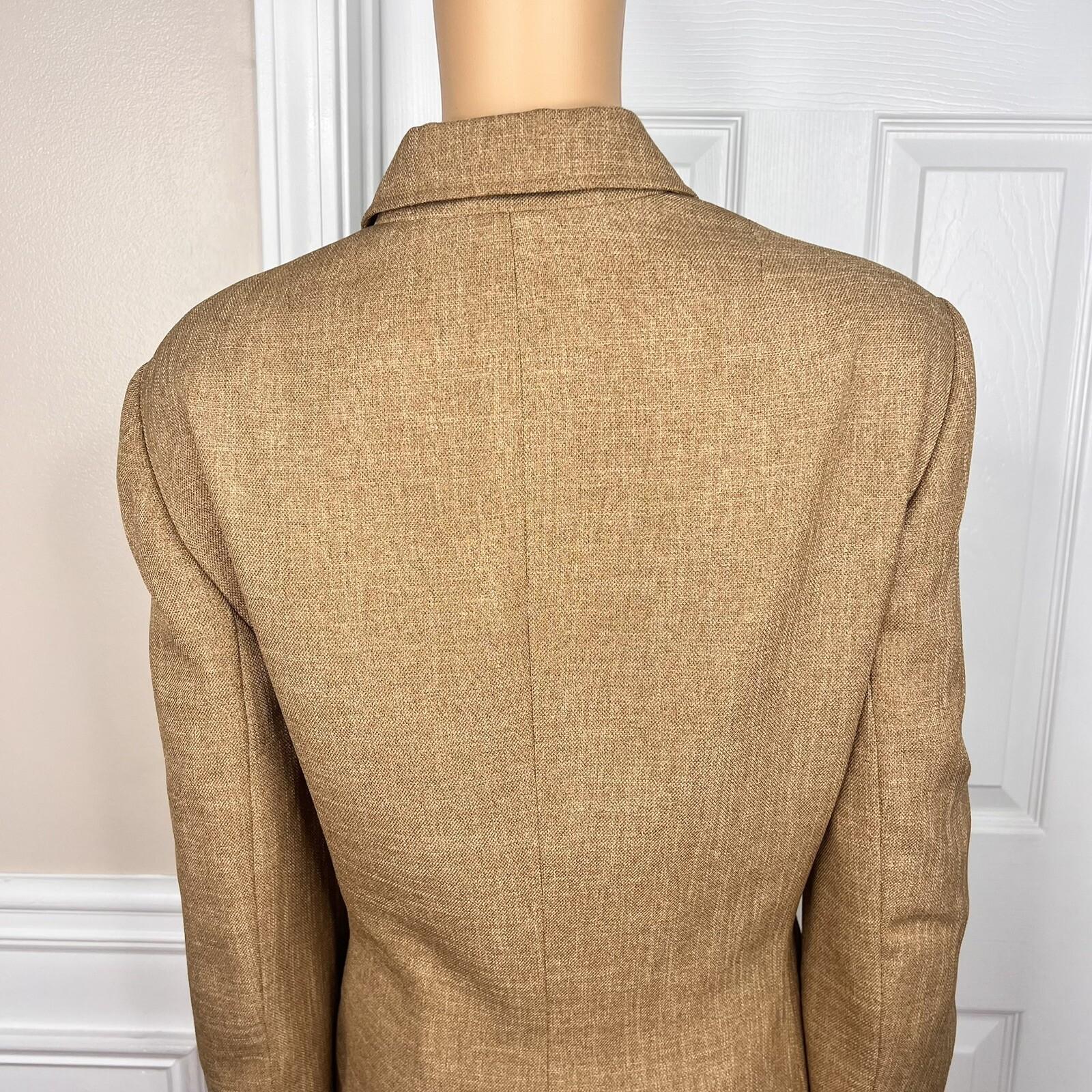 Le Suit Polyester Pant Suit Size 18 Caramel Lined 2 Piece Notch Collar