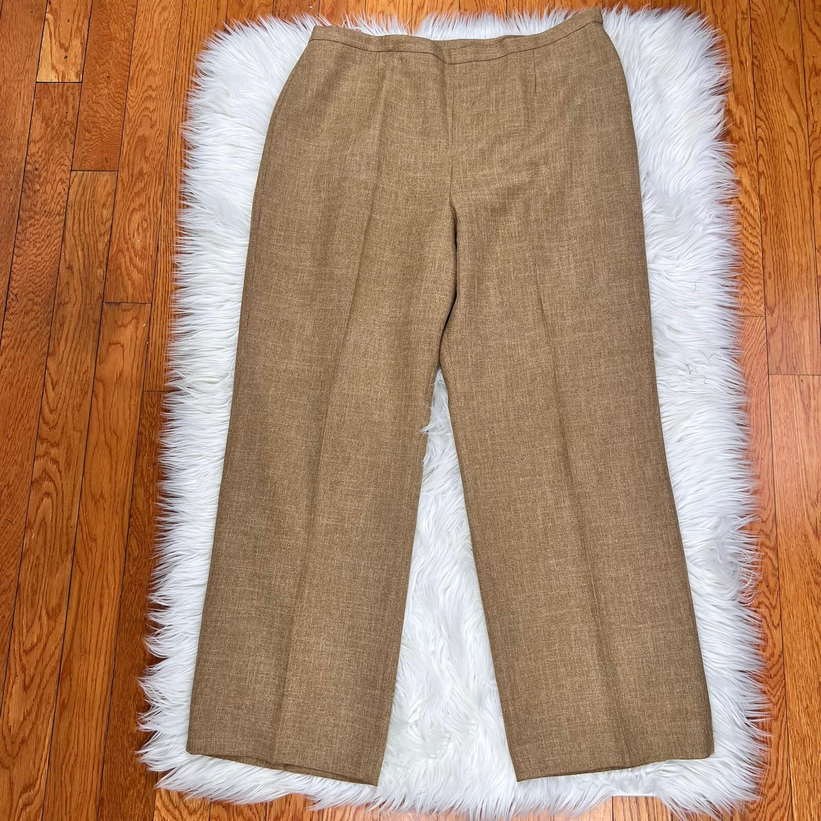 Le Suit Polyester Pant Suit Size 18 Caramel Lined 2 Piece Notch Collar