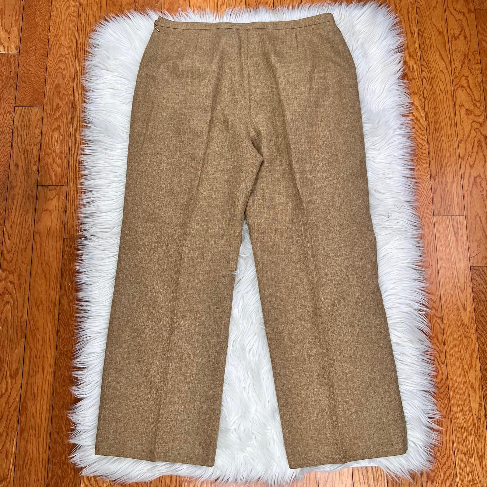 Le Suit Polyester Pant Suit Size 18 Caramel Lined 2 Piece Notch Collar