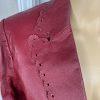 Styleworks Leather Skirt 10 Suit 8 Red Vintage Lined Single Breasted Women 2 pc
