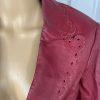 Styleworks Leather Skirt 10 Suit 8 Red Vintage Lined Single Breasted Women 2 pc