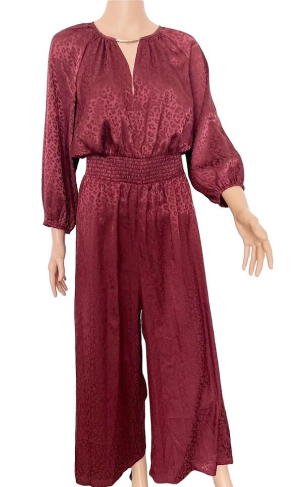 New MARC NEW YORK  Rhumba Red Satin Like Polyester Tie back Jumpsuit Size XL