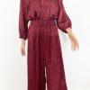 New MARC NEW YORK  Rhumba Red Satin Like Polyester Tie back Jumpsuit Size XL