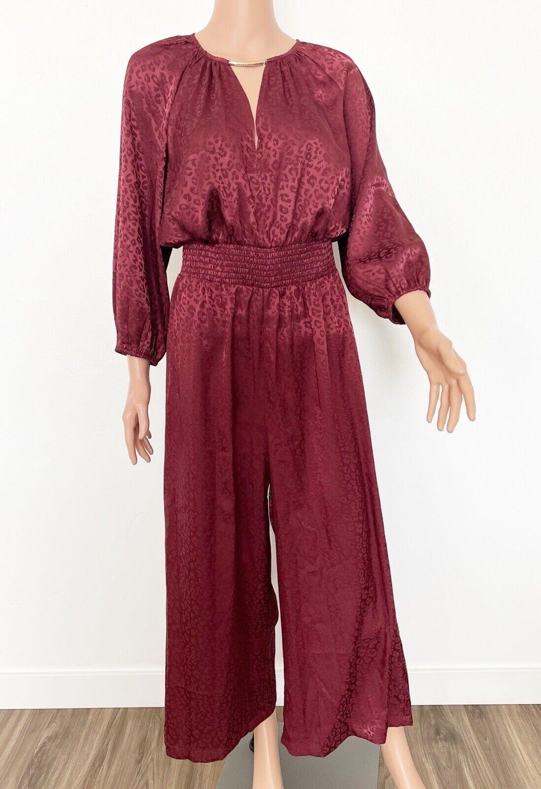 New MARC NEW YORK  Rhumba Red Satin Like Polyester Tie back Jumpsuit Size XL