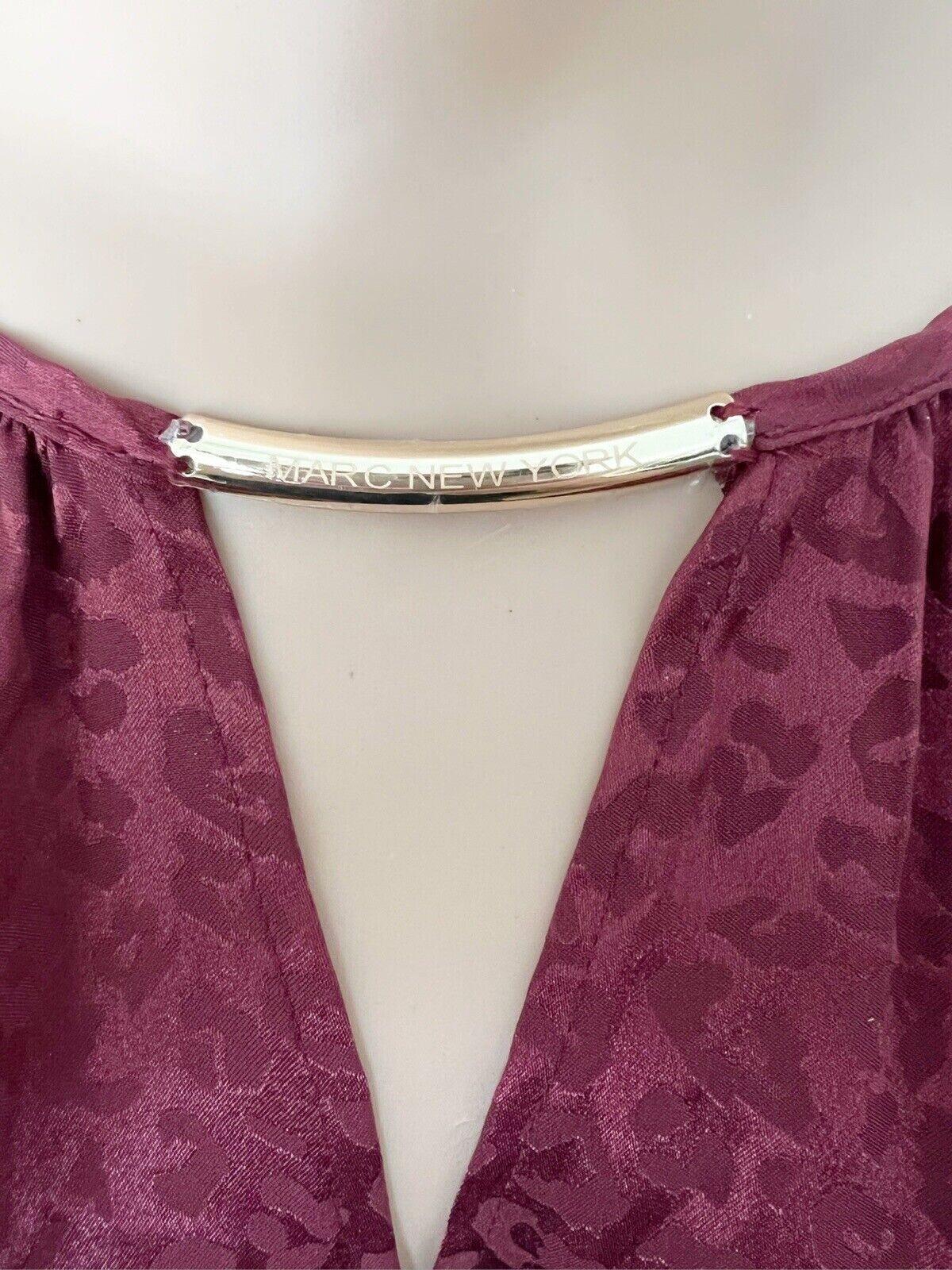 New MARC NEW YORK  Rhumba Red Satin Like Polyester Tie back Jumpsuit Size XL