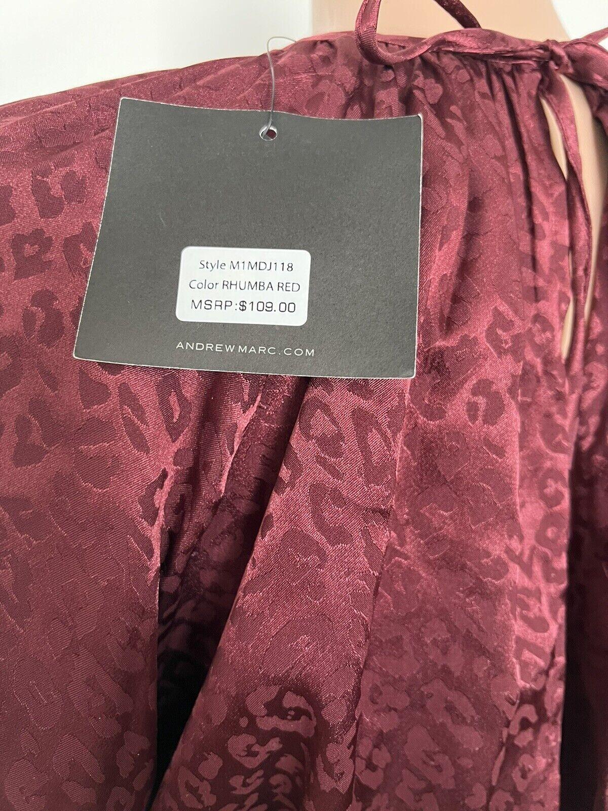 New MARC NEW YORK  Rhumba Red Satin Like Polyester Tie back Jumpsuit Size XL