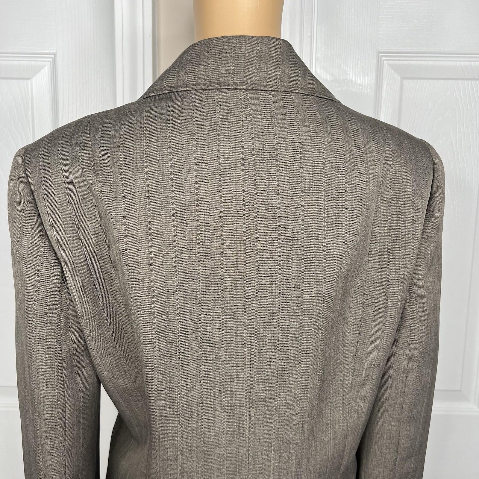 Suit Studio Women Polyester Pant Suit Size 12 Peanut Lined Notch Collar 2PC