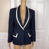 LE SUIT 1PC Navy Blue White Single Breasted Polyester Lined Blazer Size 8P