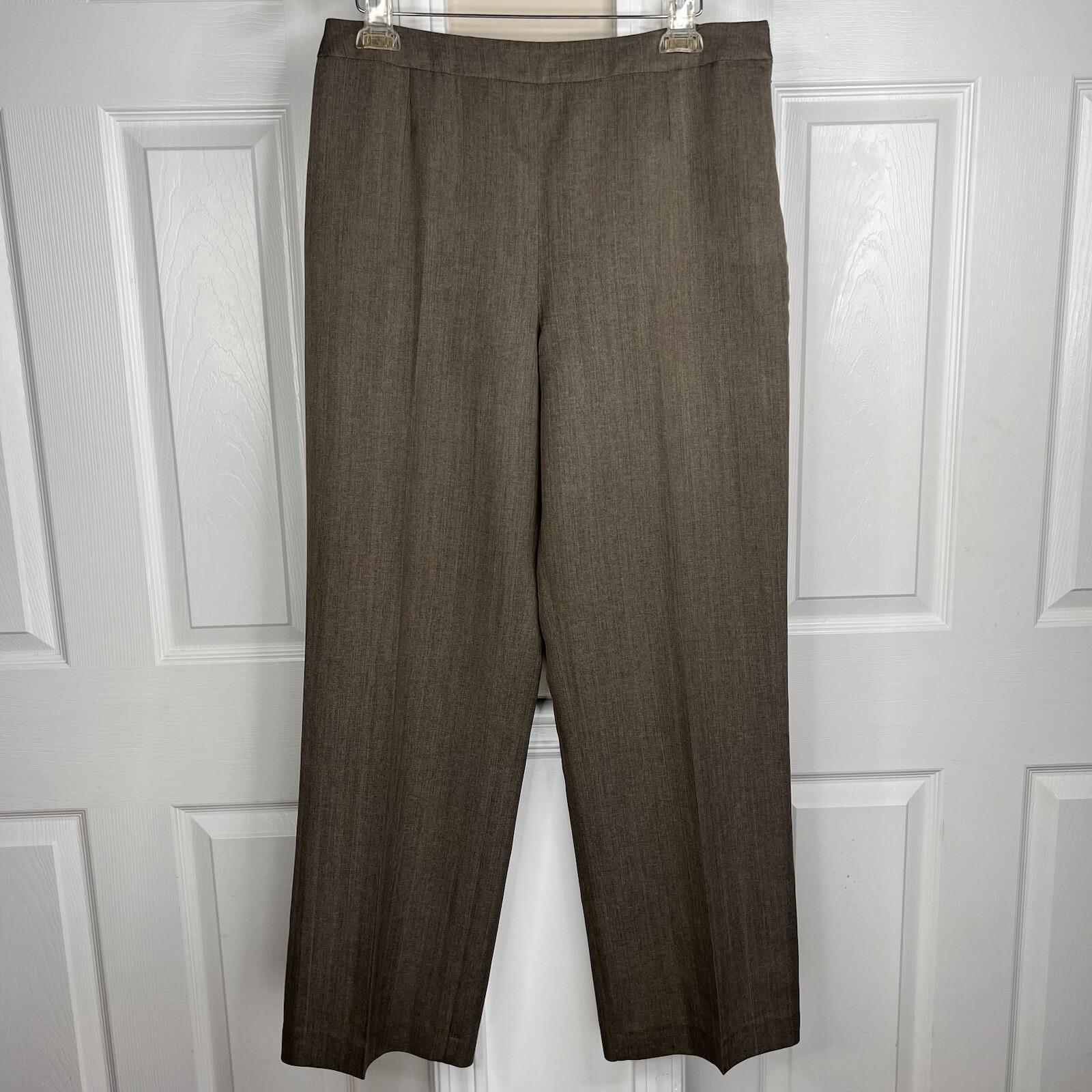 Suit Studio Women Polyester Pant Suit Size 12 Peanut Lined Notch Collar 2PC