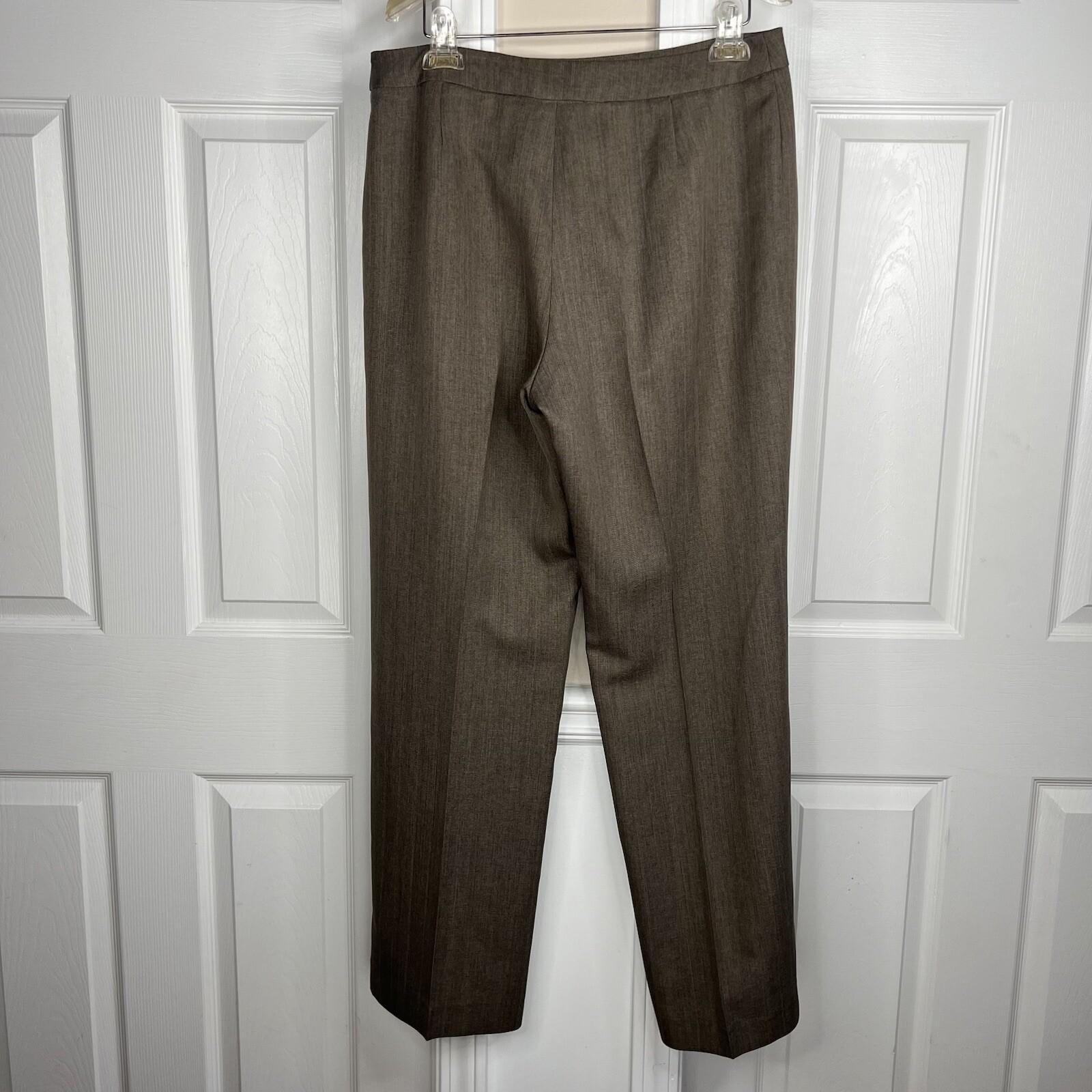 Suit Studio Women Polyester Pant Suit Size 12 Peanut Lined Notch Collar 2PC