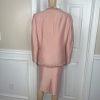 Kasper Polyester Rayon Nylon Skirt Suit Top 14W Salmon Open Front Lined 3PC