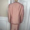 Kasper Polyester Rayon Nylon Skirt Suit Top 14W Salmon Open Front Lined 3PC