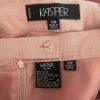 Kasper Polyester Rayon Nylon Skirt Suit Top 14W Salmon Open Front Lined 3PC