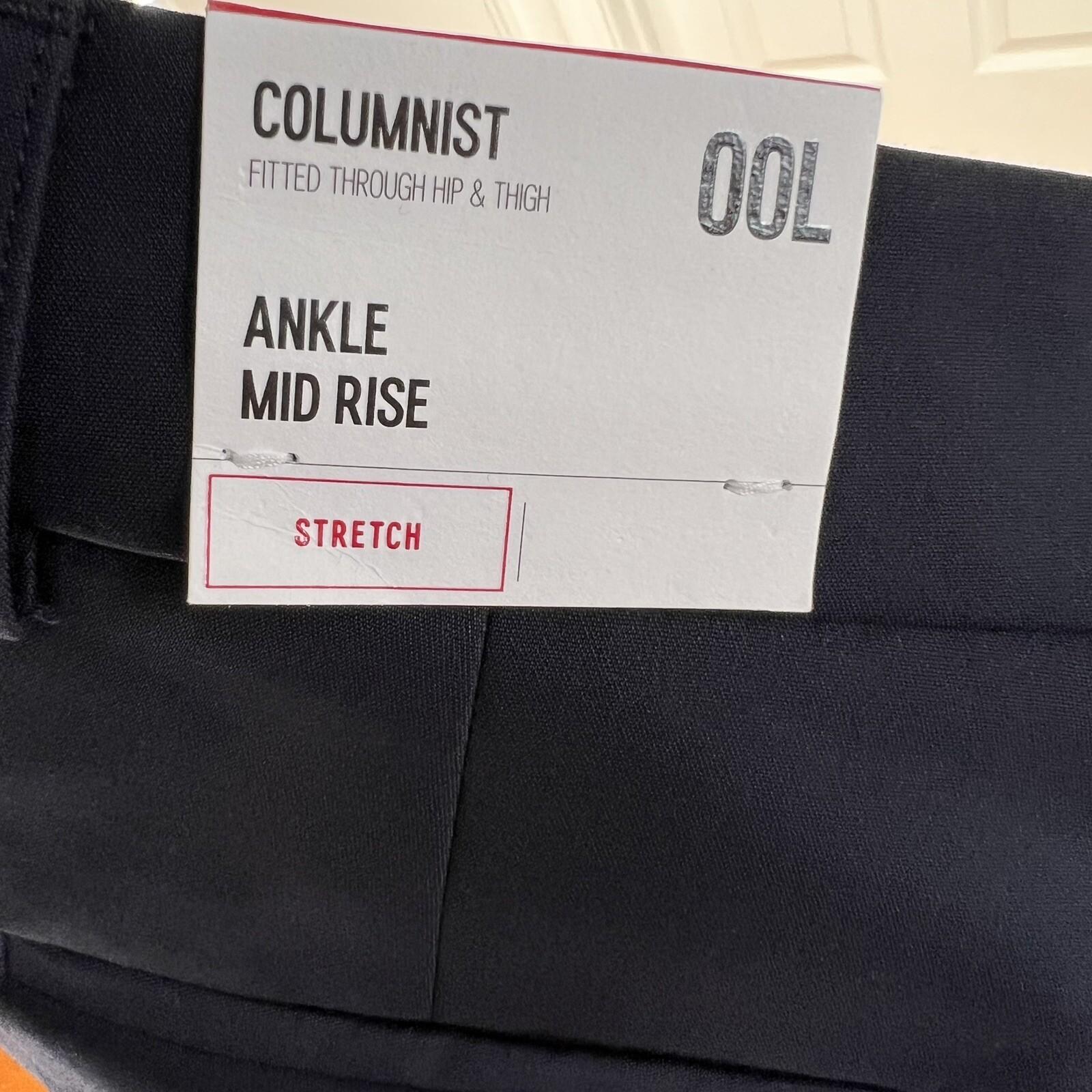 New EXPRESS Navy Blue Ankle Mid Rise Cotton Spandex Career Dress Pants Size 00L
