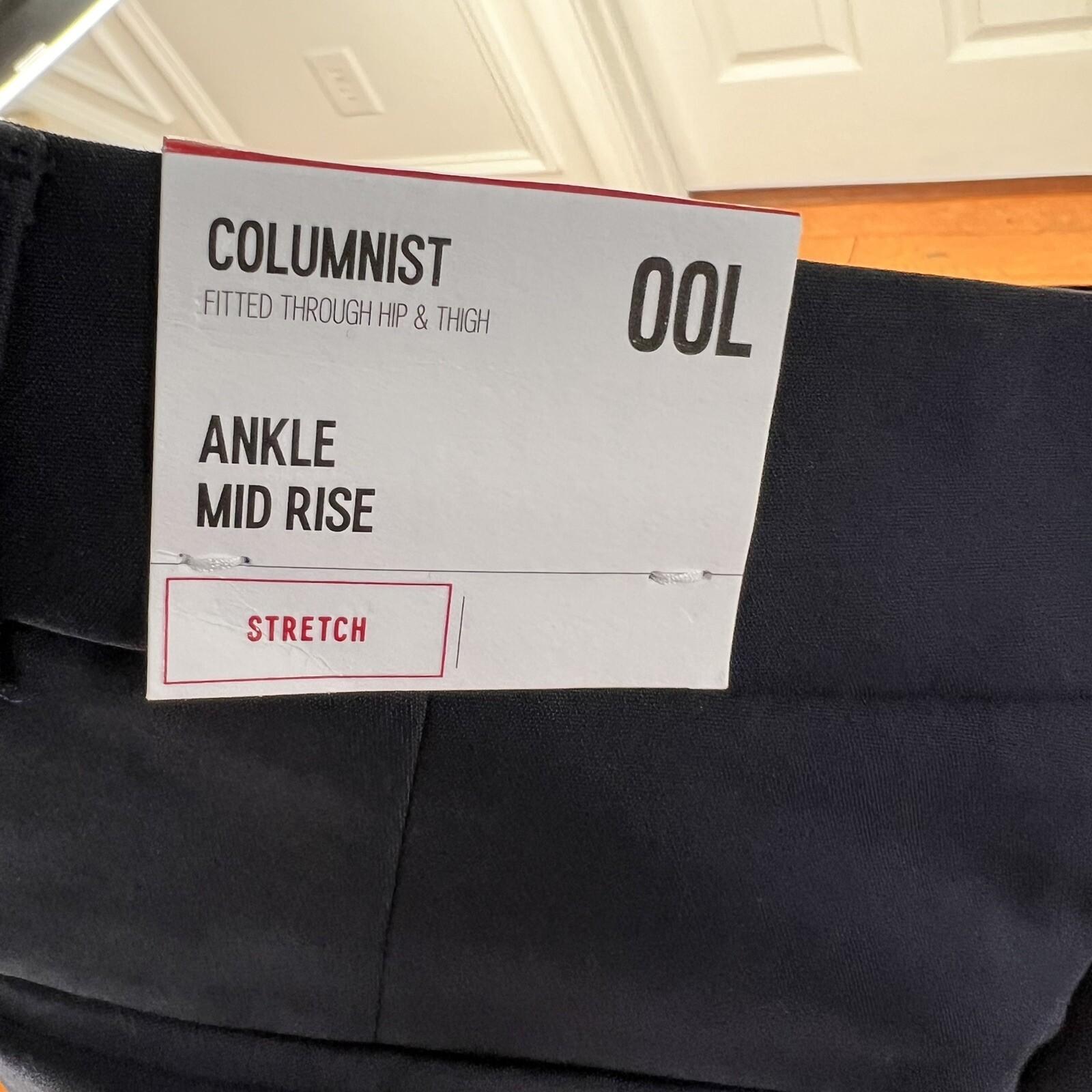 New EXPRESS Navy Blue Ankle Mid Rise Cotton Spandex Career Dress Pants Size 00L