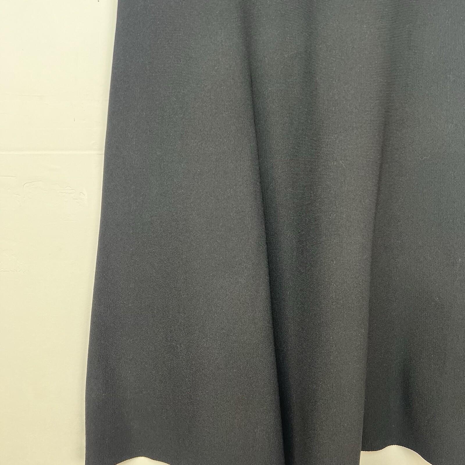 Talbots Knit Fit Flare Dress Size M Black White Striped Short Sleeve Cocktail