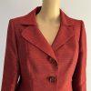 Kasper Polyester Rayon Skirt Suit 10P Red Shawl Collar Single Breasted Lined 2PC
