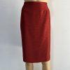 Kasper Polyester Rayon Skirt Suit 10P Red Shawl Collar Single Breasted Lined 2PC