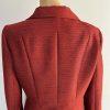 Kasper Polyester Rayon Skirt Suit 10P Red Shawl Collar Single Breasted Lined 2PC