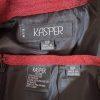Kasper Polyester Rayon Skirt Suit 10P Red Shawl Collar Single Breasted Lined 2PC