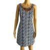 Anthropologie Moulinette Soeurs Polyester Rayon Dress Size 6 Navy White Beaded