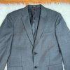 Jones New York Men Wool Suit 40R Pants 36x29.5 Dark Gray Single Breasted 2PC