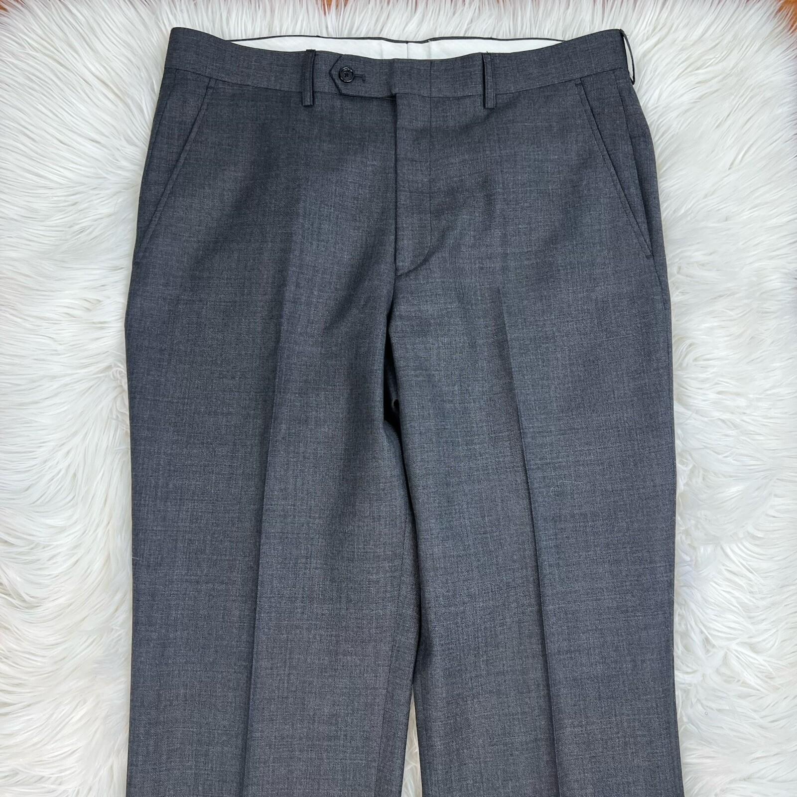 Jones New York Men Wool Suit 40R Pants 36x29.5 Dark Gray Single Breasted 2PC