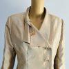 Le Suit Polyester Skirt Suit Size 8 Champagne Lined Shawl Collar Wrap 2PC New