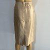 Le Suit Polyester Skirt Suit Size 8 Champagne Lined Shawl Collar Wrap 2PC New
