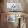 Le Suit Polyester Skirt Suit Size 8 Champagne Lined Shawl Collar Wrap 2PC New
