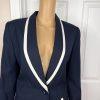 LE SUIT 1PC Navy Blue White Single Breasted Polyester Lined Blazer Size 8P