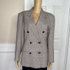 TAHARI Vtg Multicolor Wool Rayon Lined Double Breasted Business Blazer Size 10