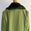 St Anthony Polyester Dress Suit Size 14 Green Black Faux fur Collar Midi 2PC