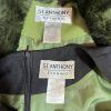 St Anthony Polyester Dress Suit Size 14 Green Black Faux fur Collar Midi 2PC